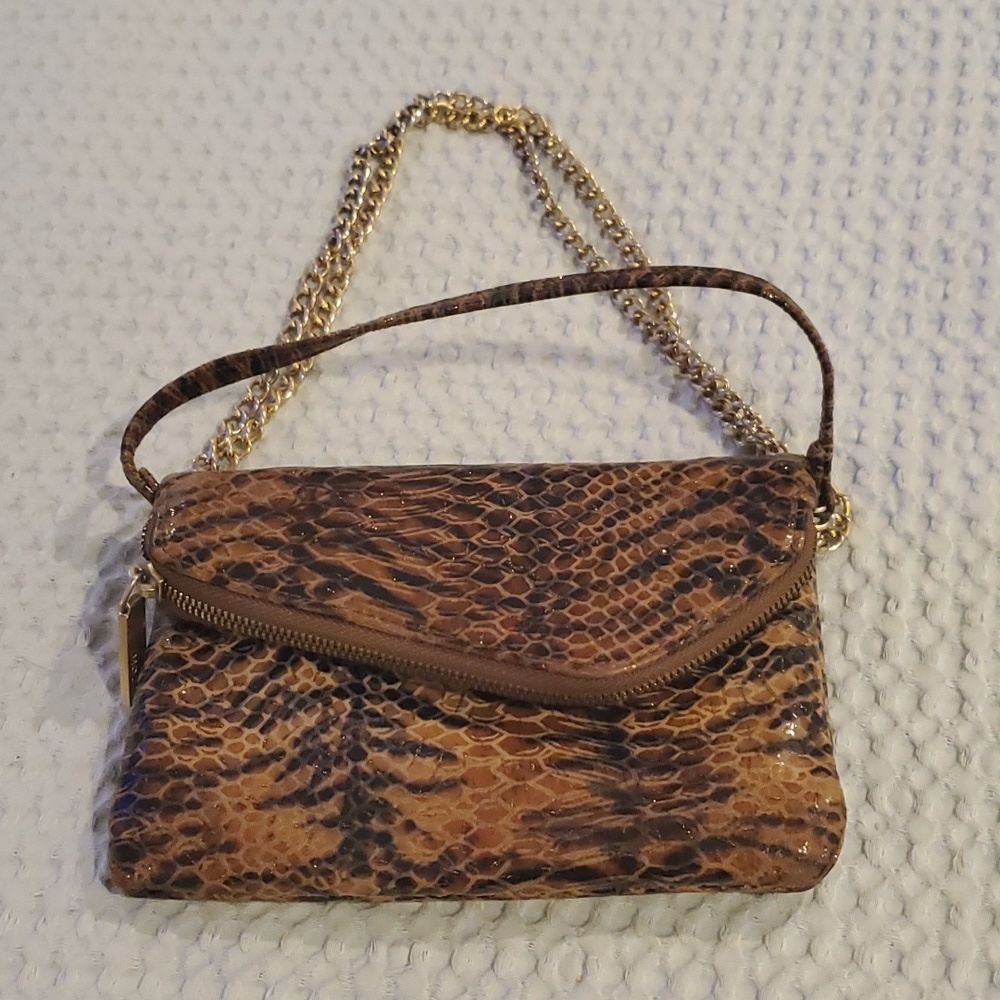 Hobo Snakeskin Leather Clutch Purse Bag with Chain (22)